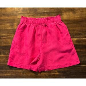 H&M Women’s Small Shorts Linen Blend Pull On Elastic Waist Pockets Lightweight